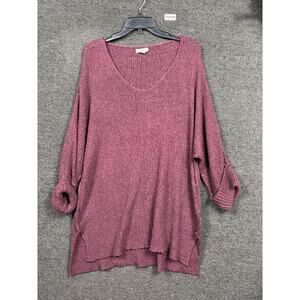 ee:some Knit Sweater Womens Size XL-1XL Brick Color Round Neck Long Sleeve